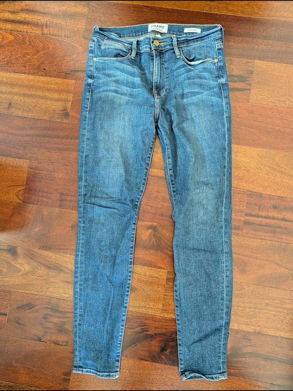 Frame Denim Slim Fit Dark Blue High Waist Le high Skinny Jeans Sz 28